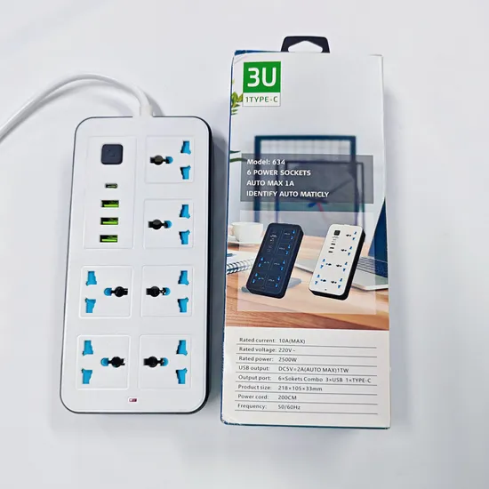 6 Outlet Surge Protector Power Strip Extension Socket with UK Plug Power Cord for Smart Appliances 