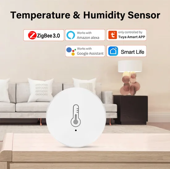 Tuya Smart Zigbee 3.0 Temperature and Humidity Sensor Battery Powered 