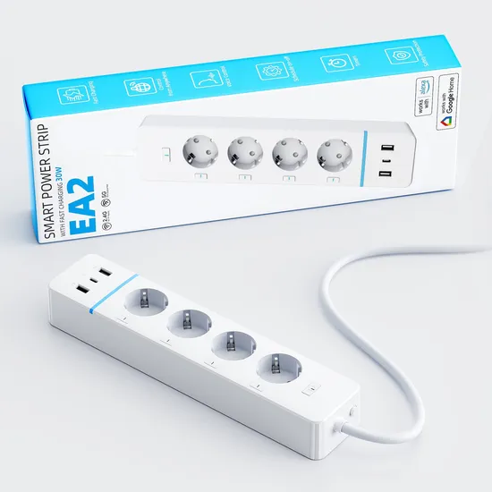 Versatile Smart Extension Socket with 4 Outlets and USB Ports 