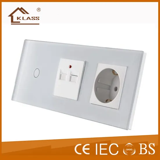 EU UK Standard Crystal Glass Panel Touch Switch and Socket 