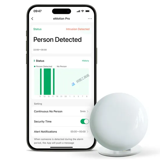Motion Sensor WiFi Human Presence Sensor Smart Motion Sensor with APP Notification Alerts 