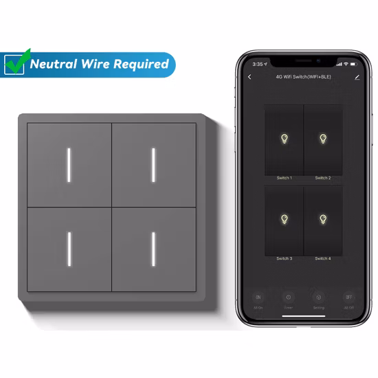 16A WiFi Bluetooth Zigbee PC Panel Wireless 2 Gang Smart Wall Switch