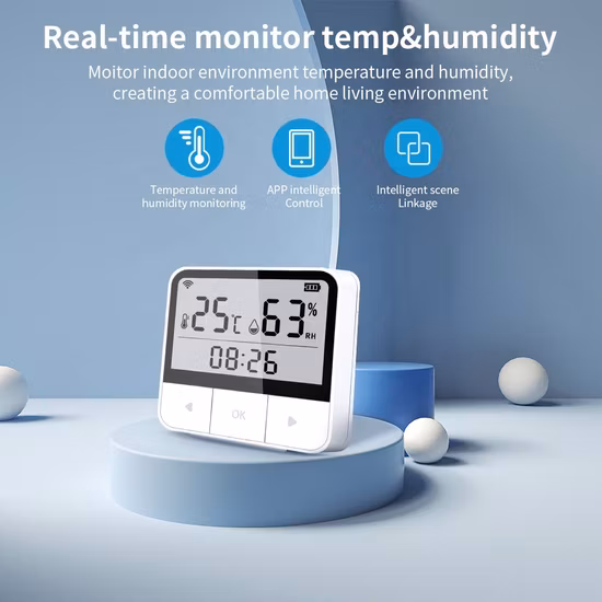 Tuya Zigbee LCD Digital Hygrometer Smart WiFi Temperature and Humidity Sensor for Smart Home