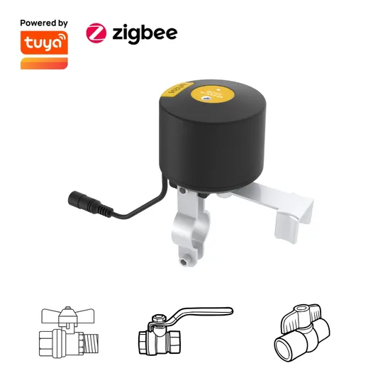 Electric Ball Valve Actuator in Zigbee Tuya Smart Wireless Connect with Smoke Sensor Gas Sensor 