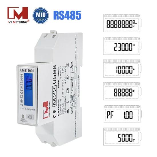 MID Single Phase RS485 Modbus Bidirectional Smart Electricity Energy Meter for EV Charging Solution